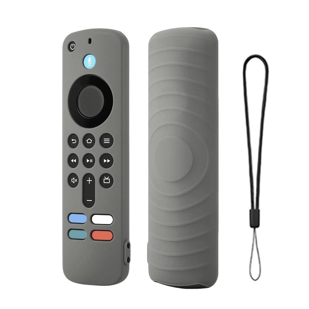 Silicone Protective Case with Lanyard Protector Soft Shell Shockproof Remote Control Sleeve for Amazon 2026 Fire TV Stick 4K/HD