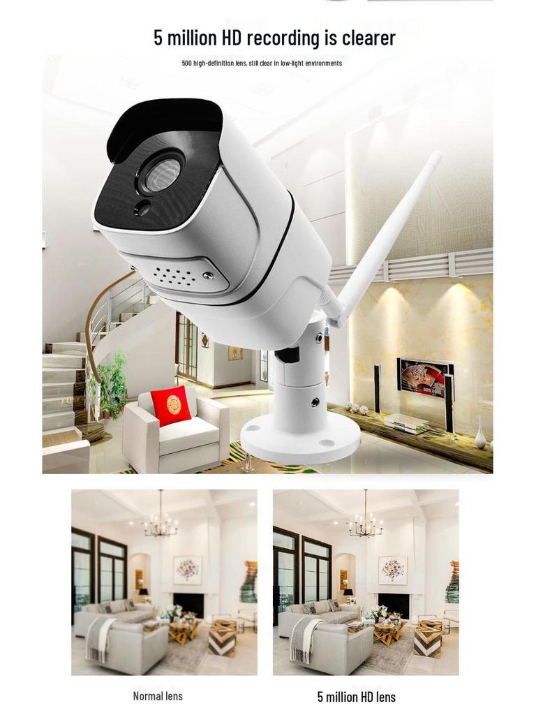1080P HD 4MP/5MP Уличная водонепроницаемая WiFi камера безопасности с умным беспроводным подключением и слотом для карты