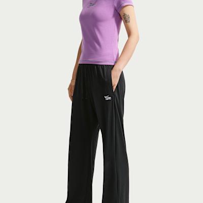 Women's Pants Nike Knitted Sweatpants Women's Black Moderate Wide Leg Pants