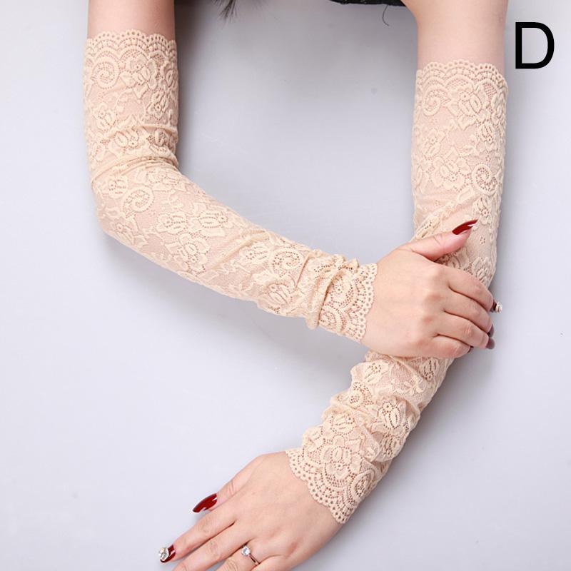 1 Pair Driving Gloves Summer Cuff Sunscreen Women Lace Gloves Ladies Anti-UV Long Arm Covered Scar EMA