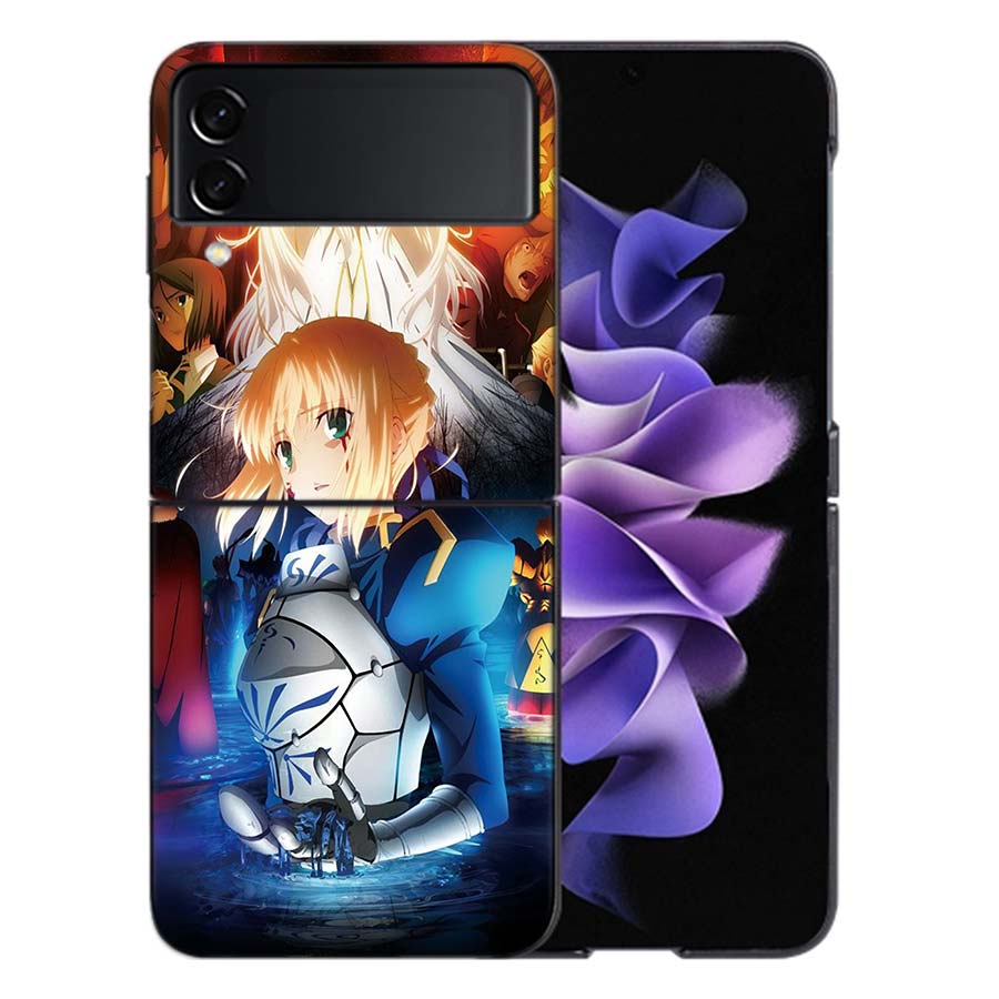Чехол для телефона Bilibili F-Fate Stay Night для Samsung Z Flip 6 7 5G Galaxy Z Flip 5 4 3 5G Чехлы Ударопрочный Жесткий Чехол ТПУ