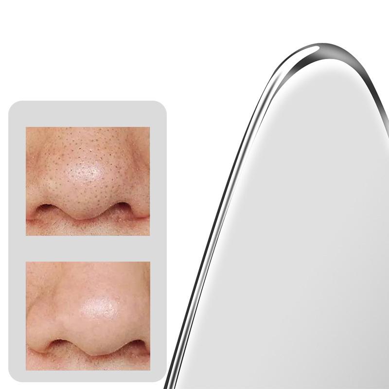1 шт., скребок из нержавеющей стали для очищения волосяных фолликулов от черных точек, скребок Гуа Ша, массажер для ухода за кожей лица, массажер для лица