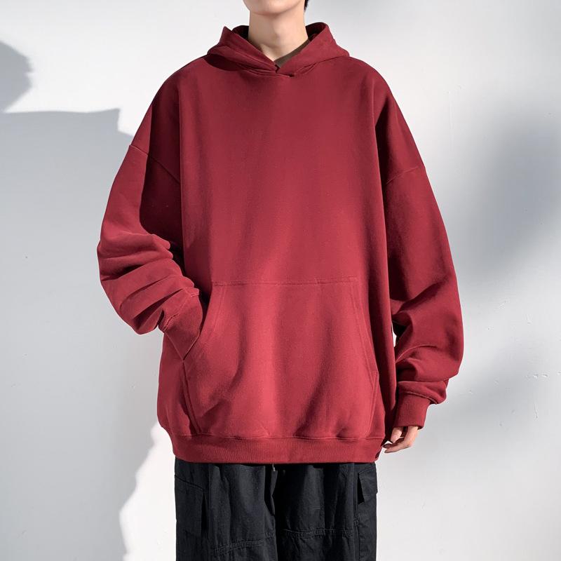 Осенняя новая мужская модная шапка-толстовка махровая однотонная рубашка с пустым дном пара толстовка с капюшоном
