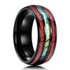 Fashion 8mm Men Black Stainless Steel Rings High Polished Blue Abalone Shell for Men Wedding Party Jewelry Anniversary Gifts