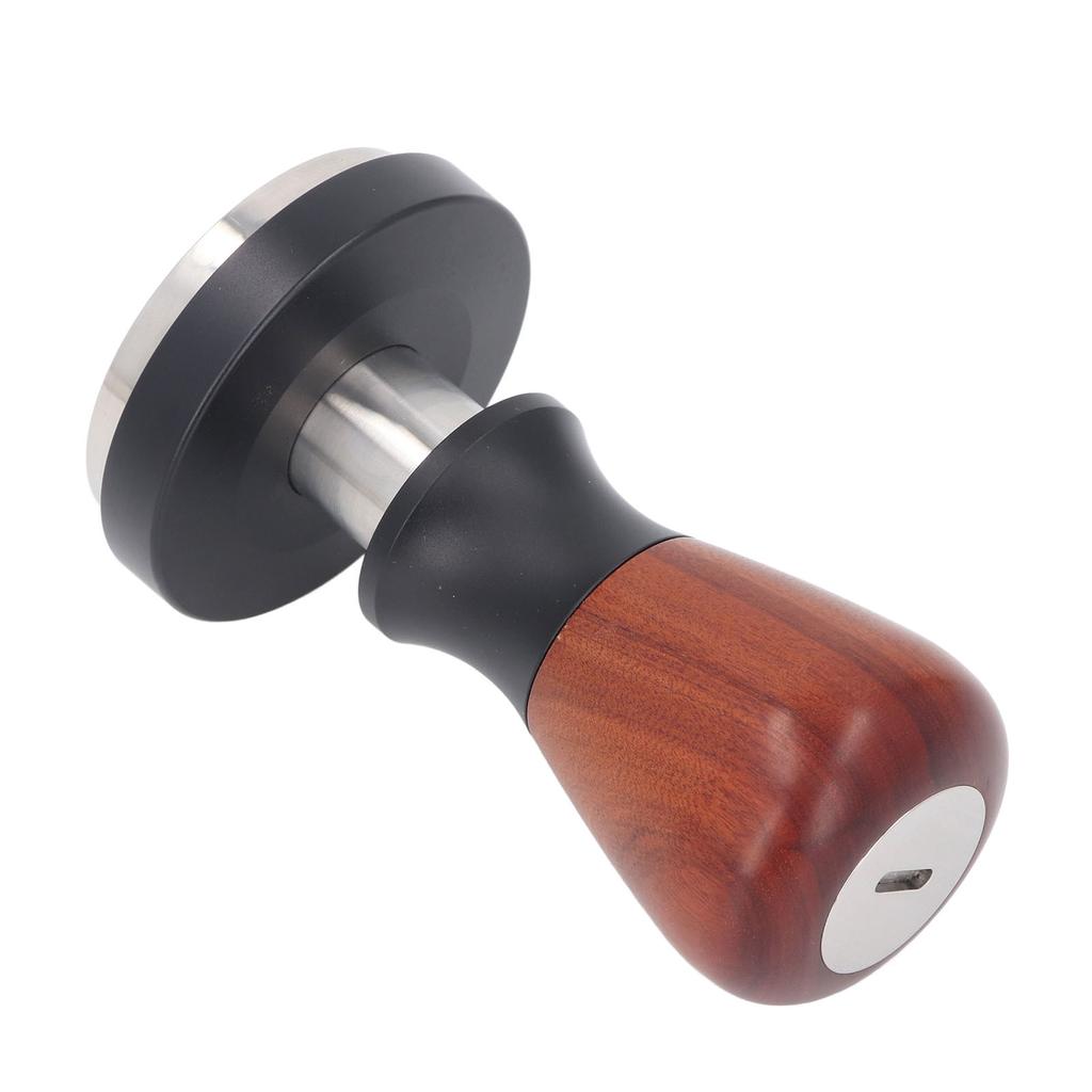 58.5MM Coffee Tamper Spring Loaded Stainless Steel Wooden Handle Coffee Press Tamper for Coffee Maki