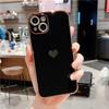 Чехол с рамкой с покрытием Love Heart для iPhone 13 12Mini 11 Pro Max SE2 SE3, милый мягкий силиконовый защитный чехол на 7 8 Plus XS XR, задняя крышка