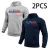 2pcs Hoodies Male Autumn Winter Hooded Long Sleeve Pullover Urban Casual Fashion Hoody Top Home Outdoor Comfort Warm Sweatshirts