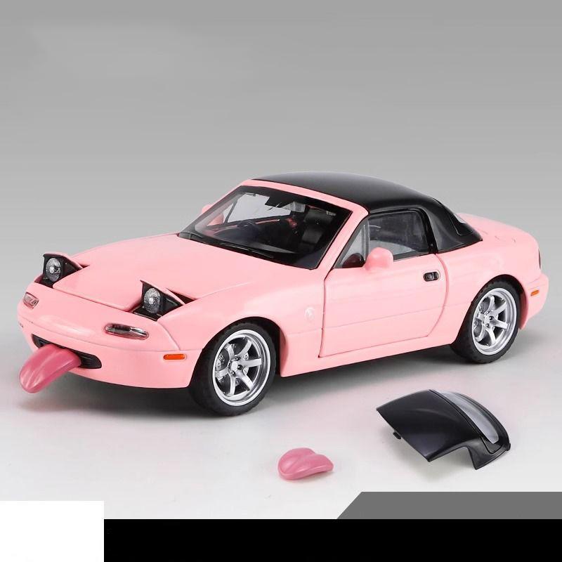 1:32 Mazda MX-5 Ретро Сплав Кабриолет Модель Спортивного Автомобиля Литой Металл Гоночный Автомобиль Модель Звук и Свет Детская Игрушка Подарок для Мальчика Коллекция Украшения