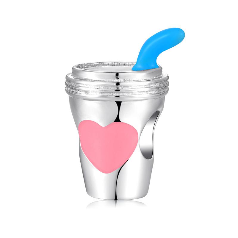 Бусины из стерлингового серебра S925 Серия Creative Coffee Подвески из бисера DIY Аксессуары Браслеты Бусины россыпью Серебряные украшения