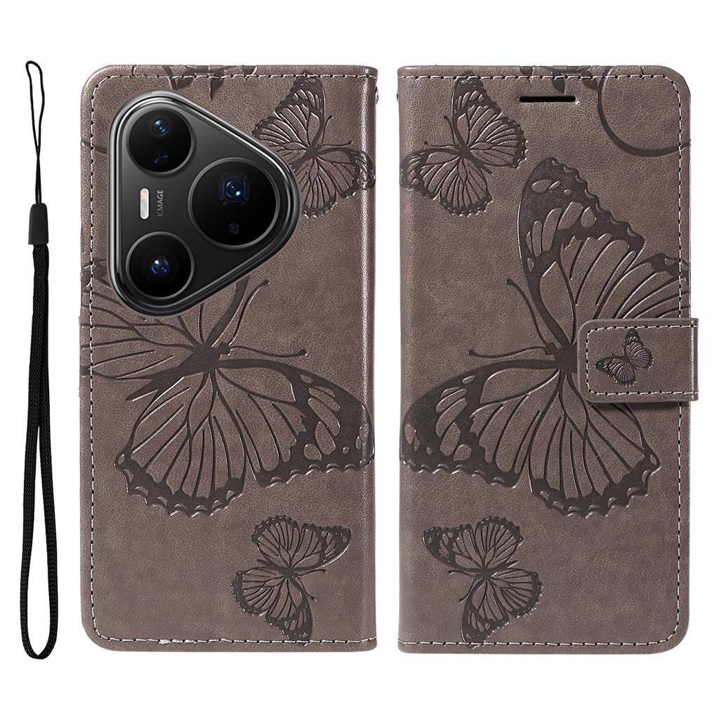 For Huawei Pura 80 Pro Wallet Case Floral Butterfly Imprint Leather Phone Cover Stand