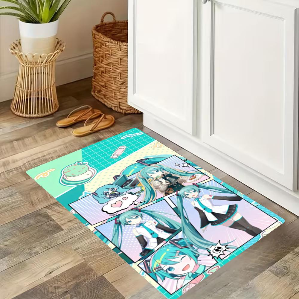 Hatsune Miku Moon Kitchen Floor Mat Nonslip Washable Soft Carpet Doormat Suitable For Bedroom Living Room Kitchen And Bathroom Home Decor