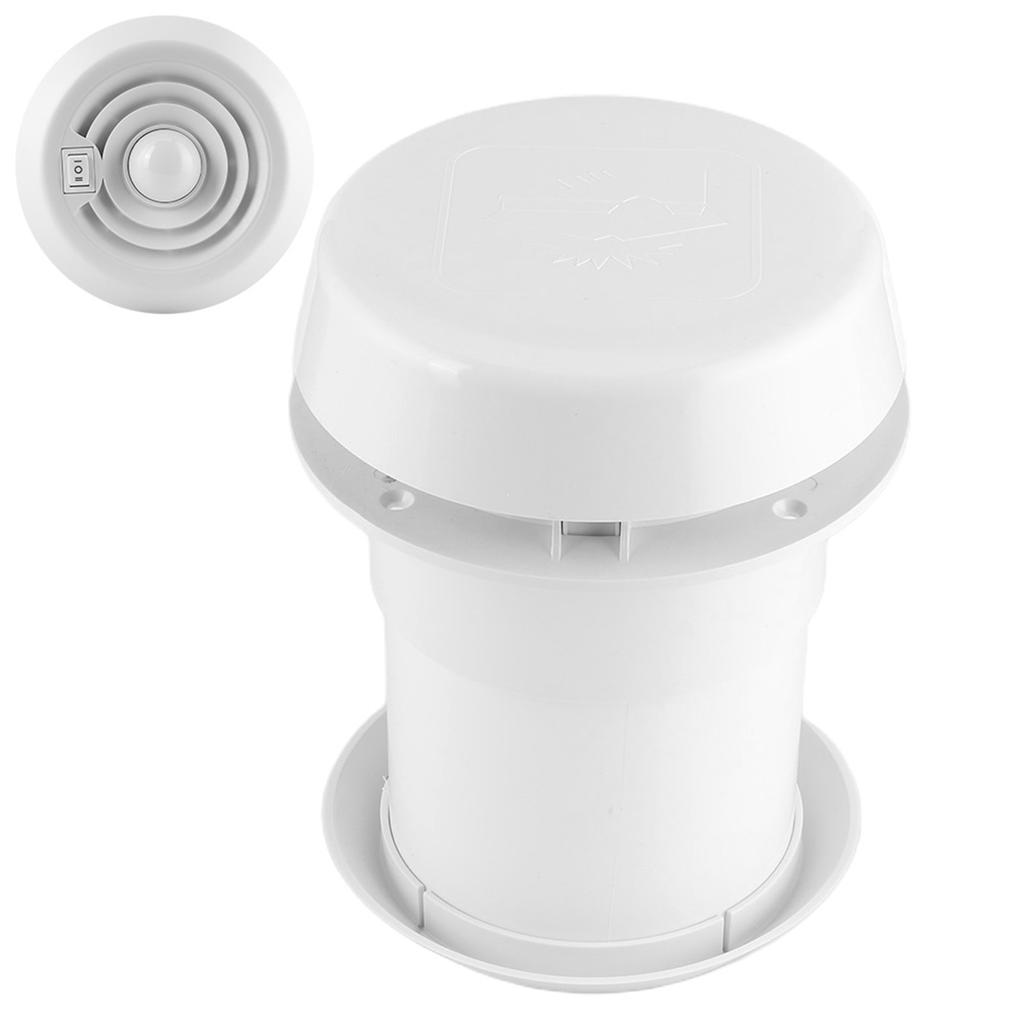 12V Roof Fan 4000R/min LED Air Ceiling Ventilation Grille Round for Campers Motorhome Travel Trailer Van RV Roof Air Vent RV Fan