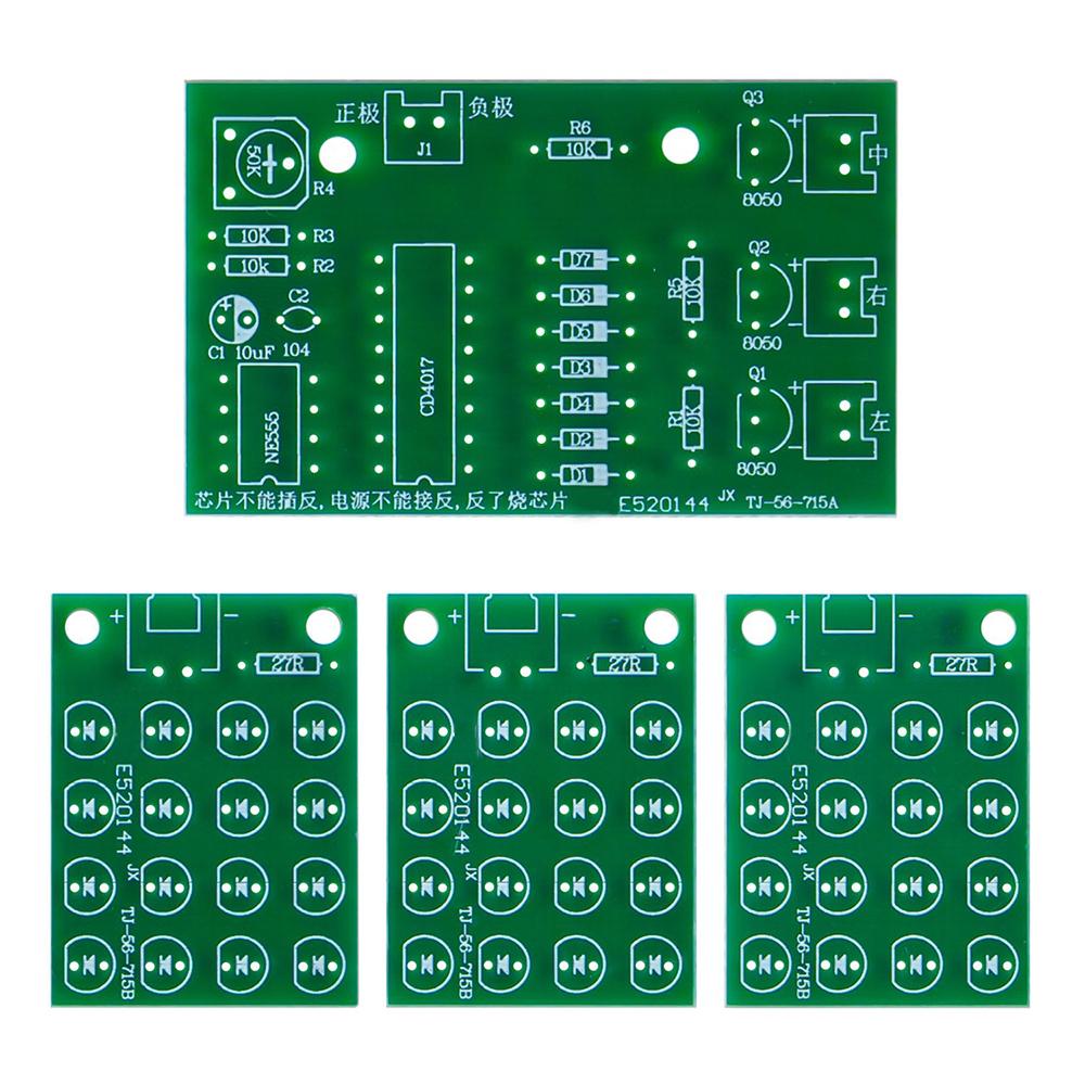 CD4017+NE555 Красный Белый Синий Светодиодный Водяной Светильник Производство DIY Комплект Сварка Обучение Электронный Модуль Запасные Части TJ-56-715 DC 12V