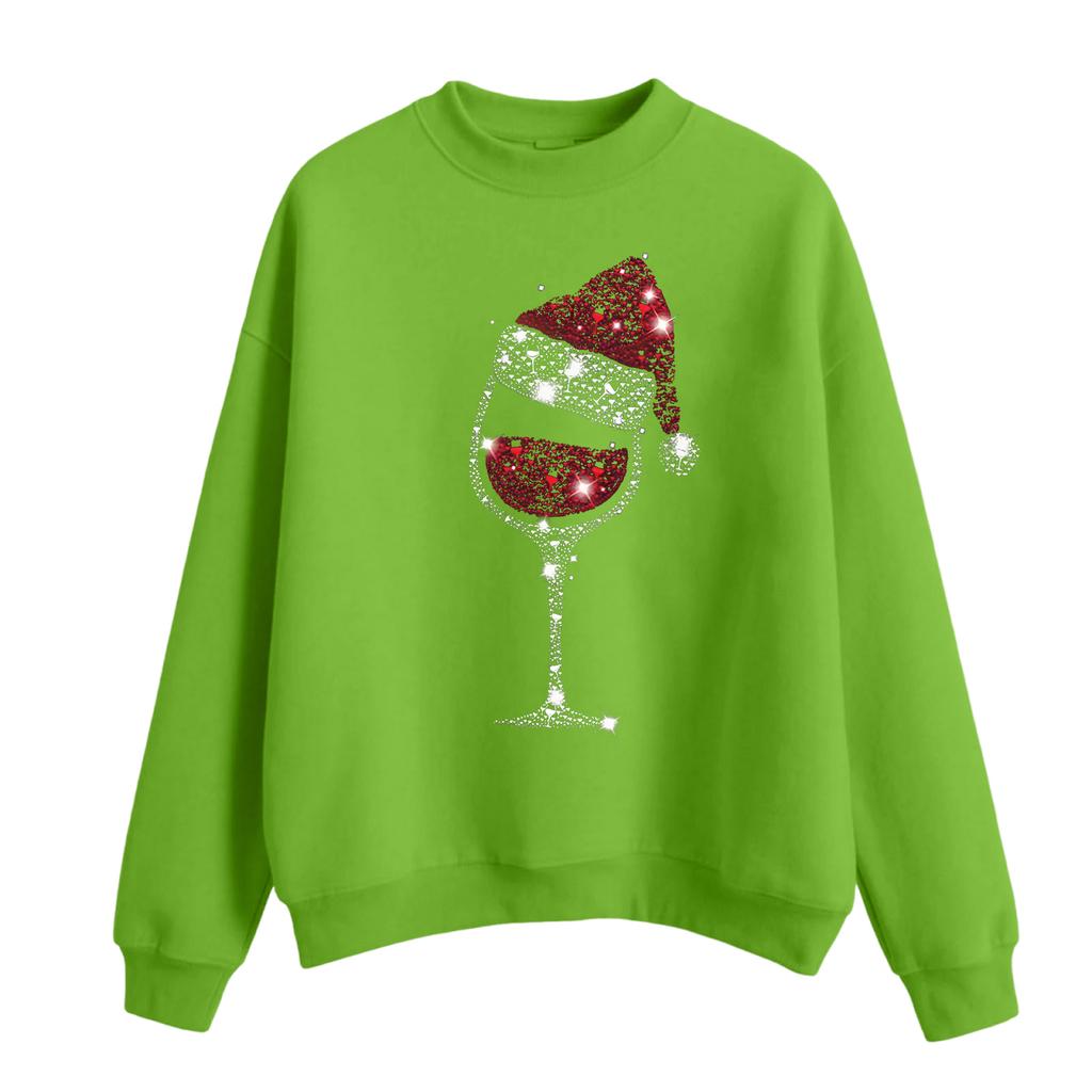 Women's Casual Fashion Round Neck Long Sleeve Christmas Printed Sweatshirt