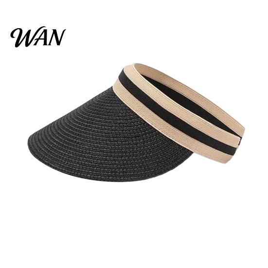 Straw Sun Hat Summer Foldable Hat, Breathable Braided Portable UV Protection for Beach Travel Hiking Headwear
