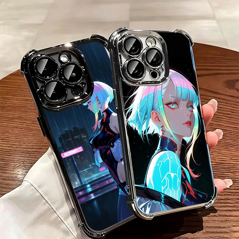 Аниме Cyberpunk Edgerunners Люси Мягкий чехол для телефона для iPhone 15 16 17 Air 14 Pro Max 16E Plus 13 12 Mini Покрытие Защита от падения Fundas