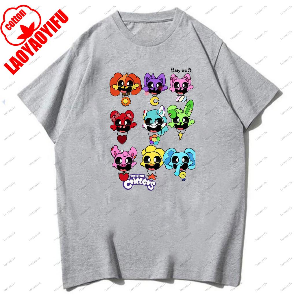 Smiling Critters T-shirts Breathable Camisetas Harajuku Tops Men T Shirt Casual for Daily Wear and Casual Outings