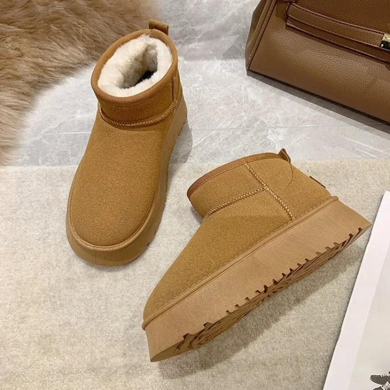 New Classic Thickened Fluff Women's Snow Boots Comfortable Warm Ankle Boots Women Winter Ladies Shoes Chunky Boots Zapatos Mujer