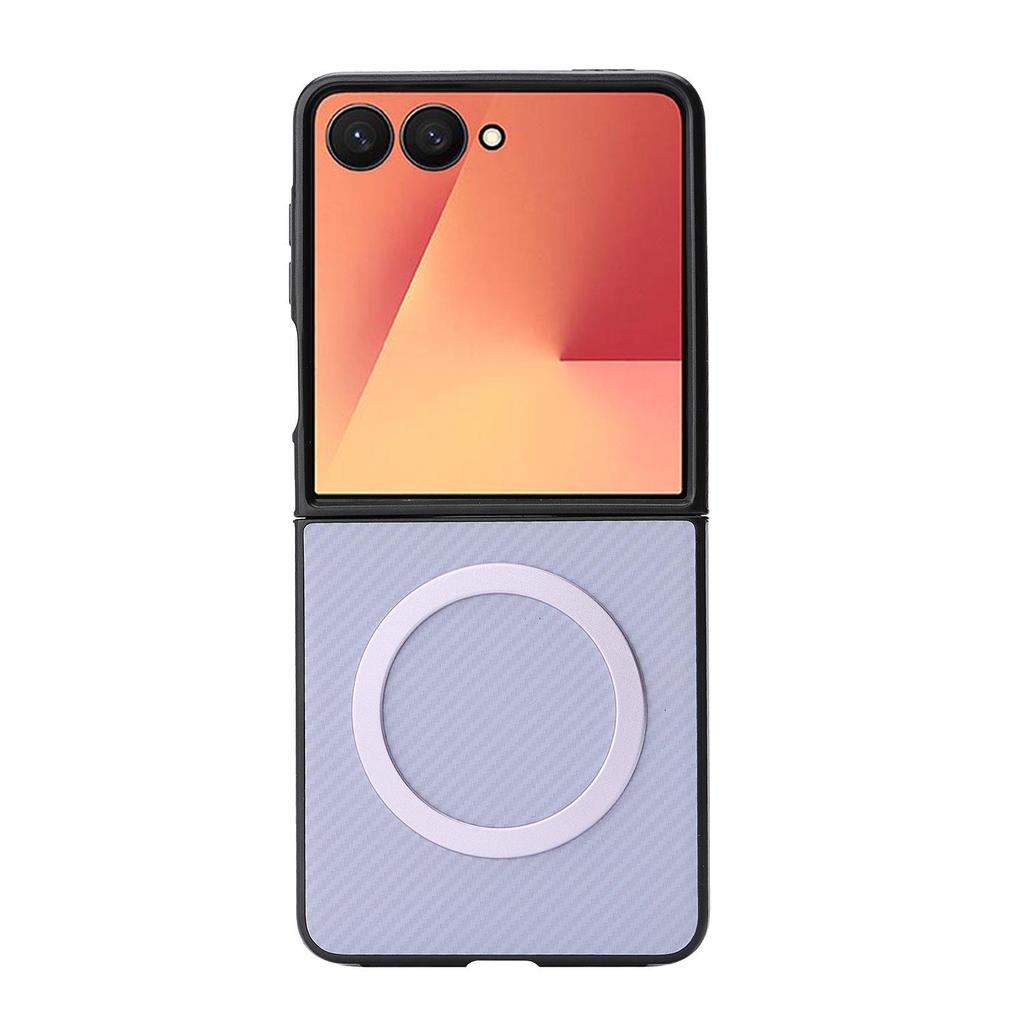 Магнитный противоударный чехол с текстурой углеродного волокна для Samsung Z Flip3/4/5/6/7