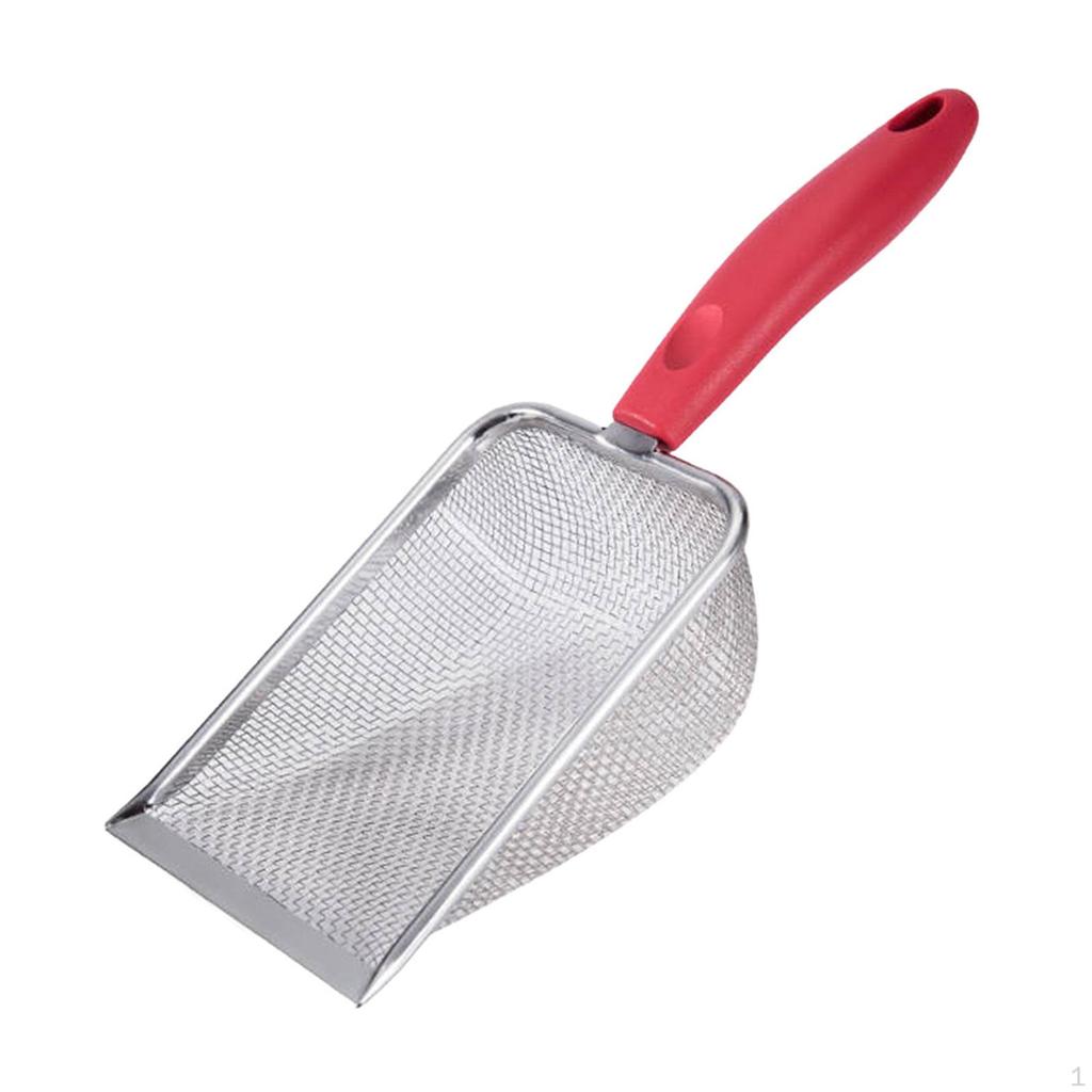 Совок для кошачьего туалета с длинной ручкой, инструмент для глубокого просеивания металла