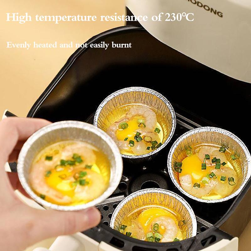 10Pcs Aluminum Foil Mold Mini Egg Tart Cases Cake Cups Tin Pie Trays Mold