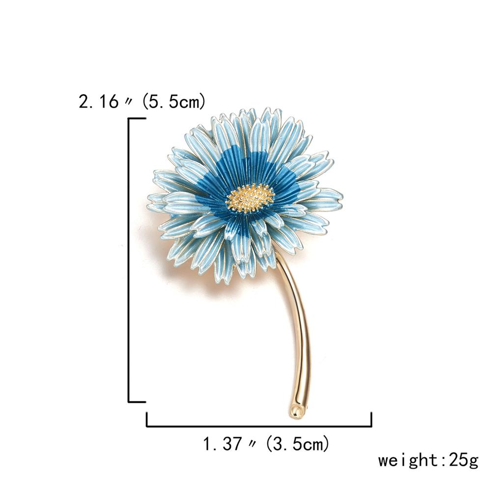 Rinhoo Elegant Daisy Flower Brooches For Women Fashion Sunflower Leaves Enamel Pins Floral Bouquet Badge Wedding Party Jewelry