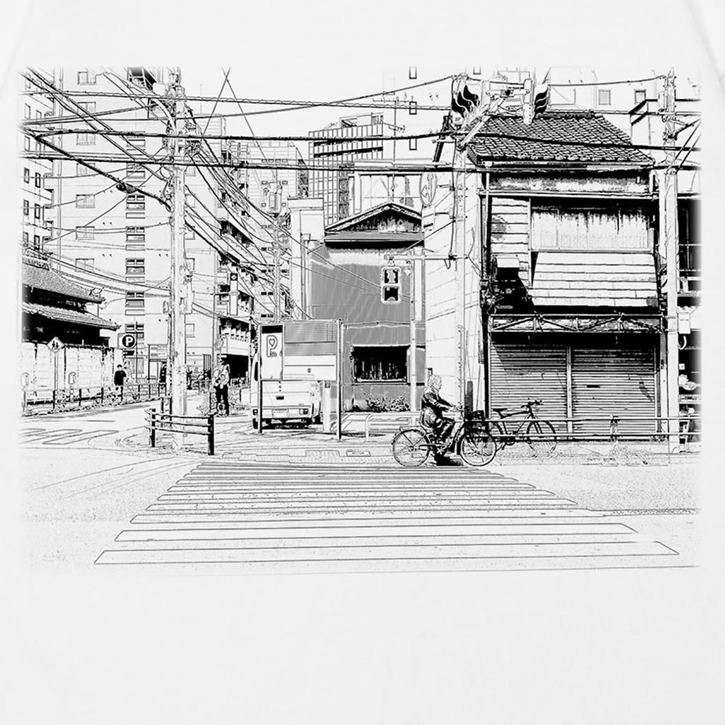 Streetwear Japanses Streetscape Graphic Unisex T-Shirt Cotton Tshirt Unisex Tops Tees Summer Short Sleeves T Shirt