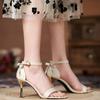 New Summer High Heels Stiletto Buckle Sandals Bow Tie All-match Open Toe Women's Shoes
