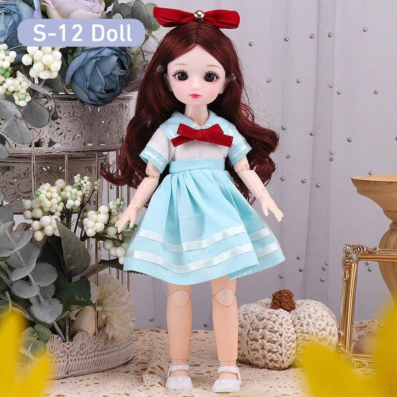 Кукла BJD для девочек, 30 см, аниме-кукла, 23 шарнира, подвижное тело с юбкой, шляпа, головной убор, игрушка «сделай сам»