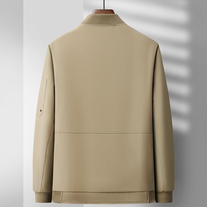 Весенняя куртка с бейсбольным воротником однотонная для мужчин среднего и молодого возраста, повседневная куртка на молнии с воротником, куртка руководителя