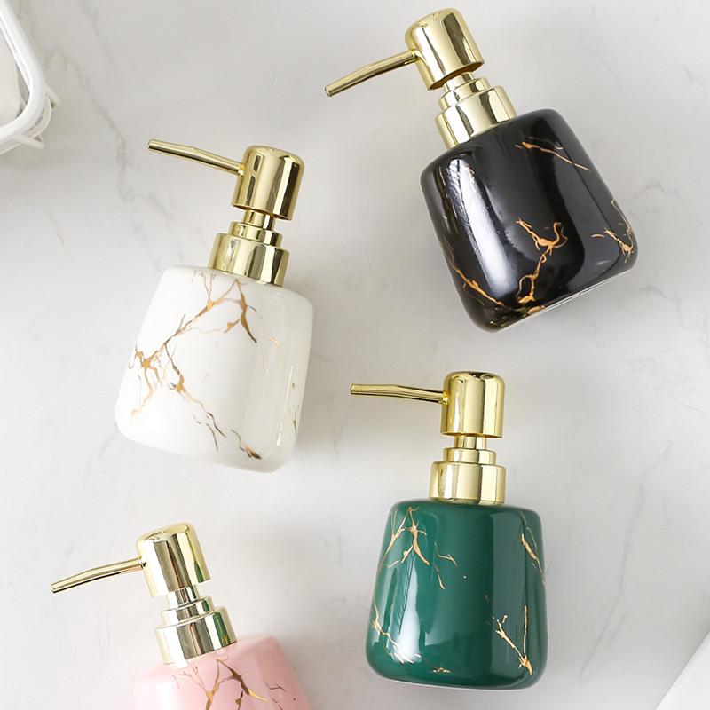 Ceramics Hand Sanitizer Bottle Marbling Lotion Bottle Shower Gel Press The Bottles Bathroom Supplies Hand Soap Dispenser Bottle