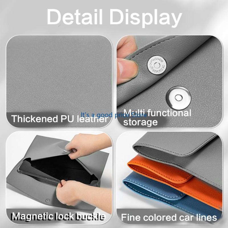Water Resistant PU Leather Folder Document Organiser Storage Case Closure 100 Sheets Capacity For School Office