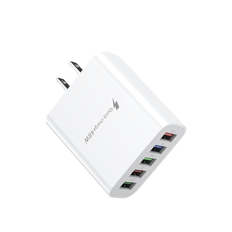 Универсальное быстрое зарядное устройство: Многопортовый USB-адаптер (5В/3А) с совместимостью с Европой/США/Великобританией