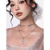 Ciyaveni Original Design Baroque Diamond Silver Cross Accessible Luxury Fashion Bows Easiest for Match Necklace