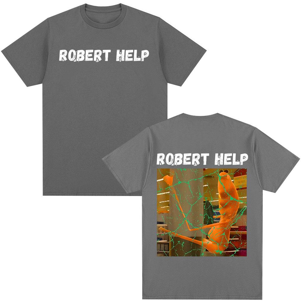 Robert Help Marcus The Worm Fun Meme Tshirt Humorous Pattern Tshirt 2026 Summer Mens Womens Fashion Cotton Casual Tshirt