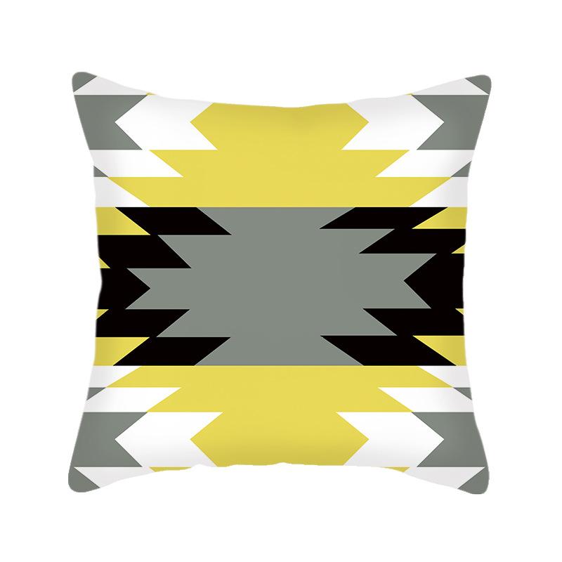 Nordic Cushion Pillow Geometric Linen Pillow Cover Yellow European Nordic Ins Style Cushion Cover