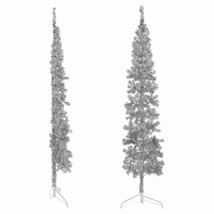 VidaXL Demi Sapin de Noël Artificiel Mince avec Support Arbre de Noël Décoration de Vacances Ornement de Noël Décoration de 344597