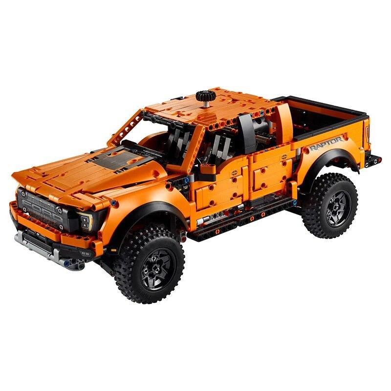 Технические Ford Raptors Пикап Спортивный автомобиль Строительные блоки Гоночный автомобиль Модель Кирпичи Игрушки для детей Подарок