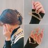Korean Geometric Metal Hair Claw Clamp Ponytail Hair Crab Moon Shaped Hairpin Solid Color Hair Clip Women Hair Style Accessories