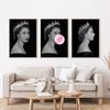 Queen Elizabeth Gum Poster and Print, Wall Art, Wall Art, British Royal Canvas, Painting, Wall Family Painting