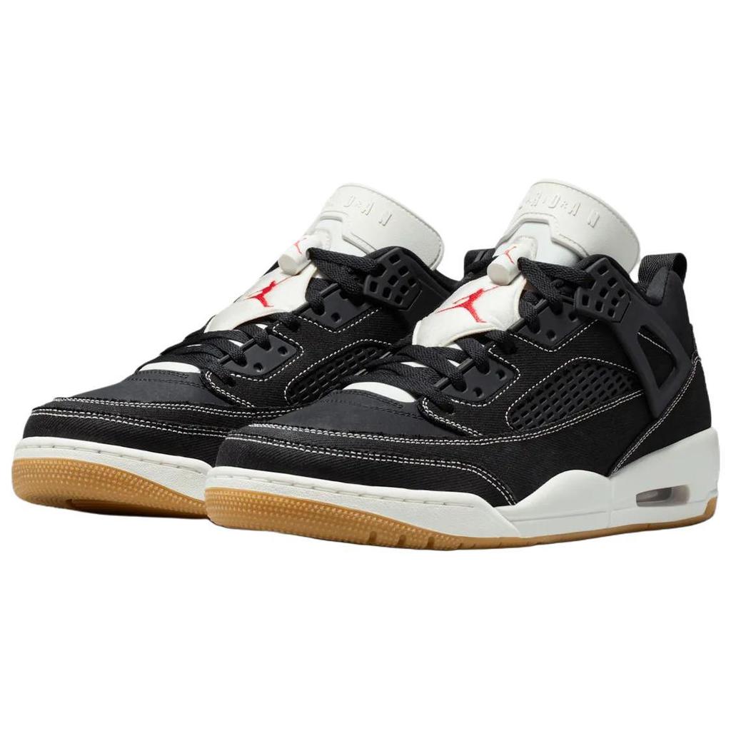 Air Jordan Spizike Low 'Black University Red' (Unisex) Black / University Red / Gum Medium Brown / Sail Vintage Basketball Shoes IR2012 001