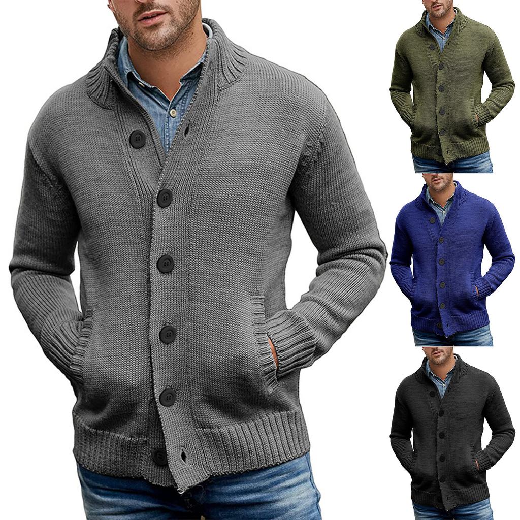 And Winter Men's Fashion Loose Cardigan Warm Jacket Sweater Knitted Coat