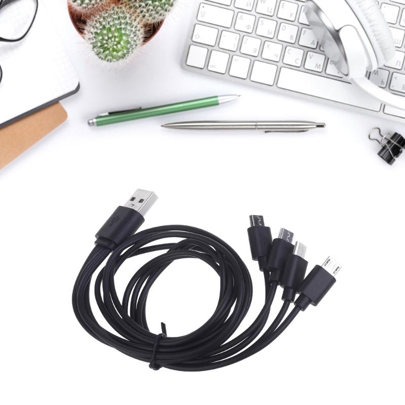 USB 2.0 TypeA Male на Micro USB Male Адаптер Разветвитель Кабель USB на MicroUSB Конвертер Зарядный Шнур 1 на 4 Разветвитель