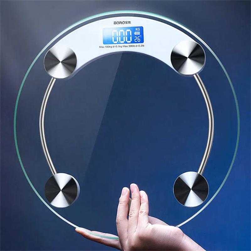 Прозрачные круглые цифровые весы, весы для тела, напольные электронные весы, умные ЖК-весы для ванной комнаты, Balança, 180 кг, весы