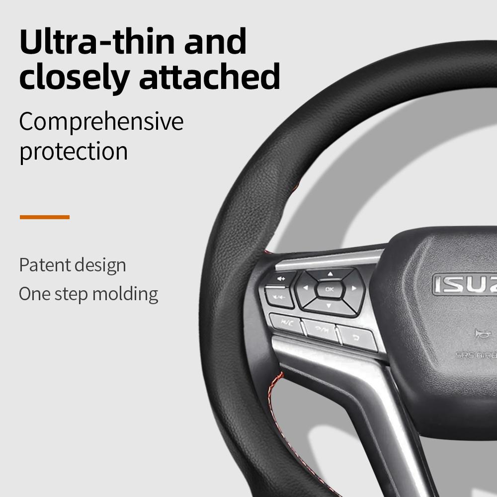 Подходит для ISUZU Перфорированная кожаная крышка рулевого колеса Ультратонкая Дышащая D-MAX MU-X ELF N-Series FORWARD F-Series TRAGA
