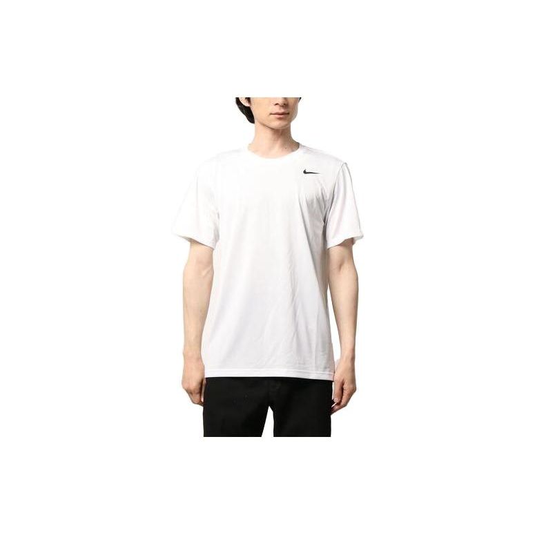 Nike Logo Round Neck Short Sleeve T-Shirt Men T-Shirts White 718834