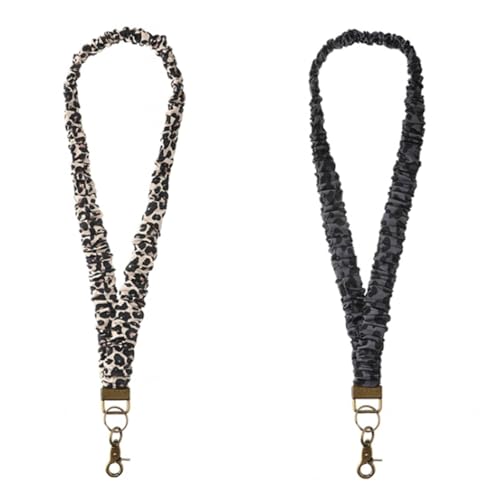 Fashion elastic hair band lanyard two-piece set ID key multi-purpose neck rope