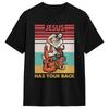 Oversized TShirt Summer Jesus Has Your Back Popular T Shirts Pure Cotton Tshirt For Male Awesome Design Short Sleeve Tops