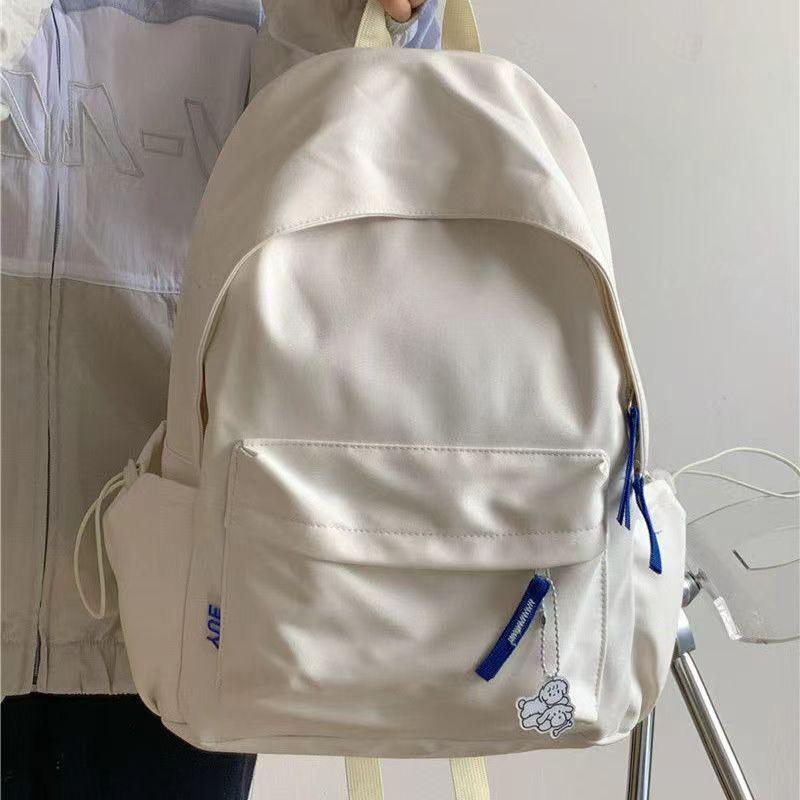 IELGY Ins Wind Japanese Soft Girl Schoolbag Female, Korean Version Solid Color Versatile Girl Backpack Junior High School Student High School Student