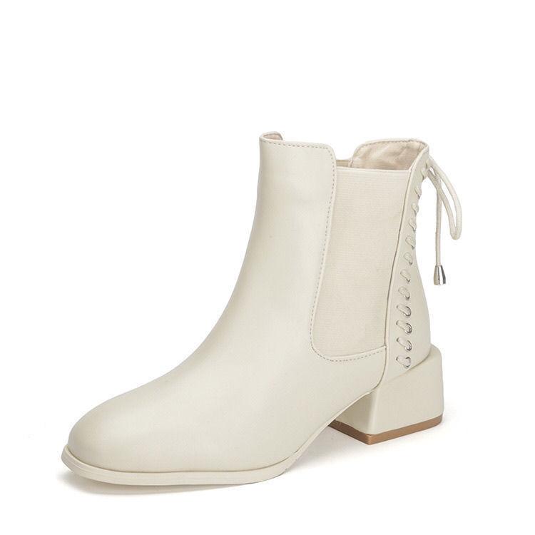 Модные кожаные ботильоны женские ботинки челси на среднем каблуке осень 2024 новые модные короткие сапоги с круглым носком на высоком каблуке Botines